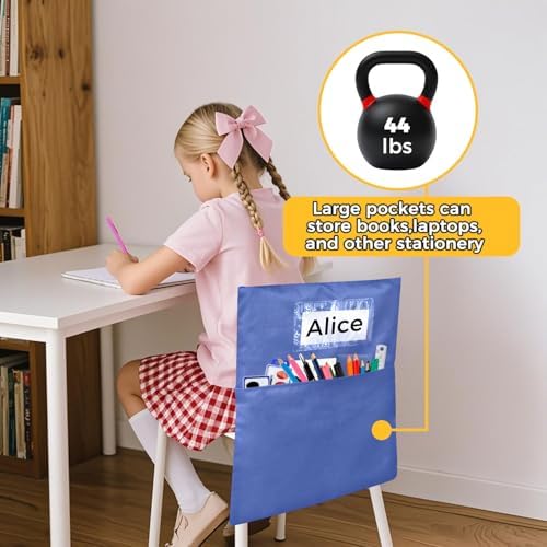 24 PCS Chair Pockets for Classrooms, 19.5"x16.5" Seat Sacks for Classroom - Image 6