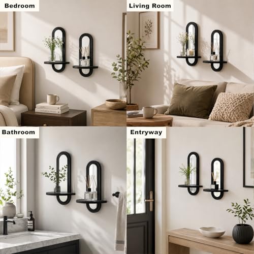 Artilady Floating Shelves with Arched Mirror - Image 3
