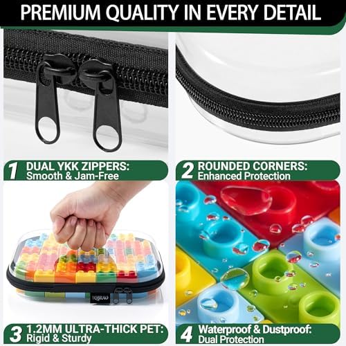 YQBRAO Clear Hard Shell Zipper Cases, 6 Multi-Size Organizers - Image 5