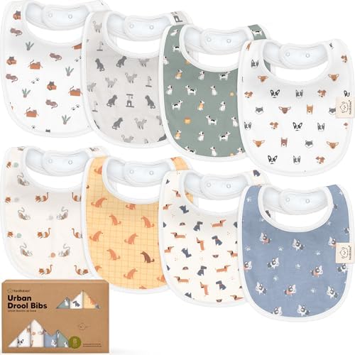 KeaBabies 8-Pack Organic Baby Bibs by KeaBabies