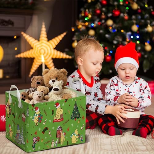 Winnie Theme Christmas Baskets Decor, the Pooh Baby Stuff, Large Square Canvas - Image 6