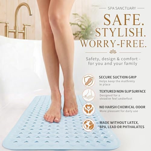 Yimobra Bathtub Mat Non Slip, Super Strong Suction Cups, Machine Washable Fast - Image 4