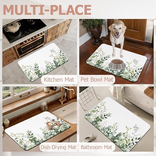 Non Slip Bath Mat, Watercolor Eucalyptus Leaves Bathroom Decor - Image 7