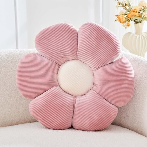 Kcvvcr Dusty Pink Flower Pillow, 17.7" Cute Flower Shaped Floor Pillow by Kcvvcr