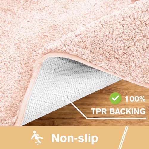 Polyester Bathroom Runner Rug 24"x60" Dusty Pink, Soft Bath Mat - Image 5