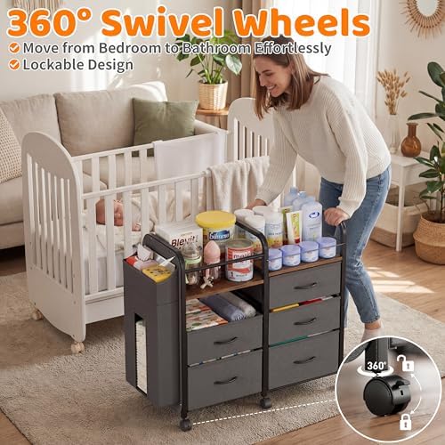 CODACE Baby Diaper Caddy Organizer Cart - Image 6