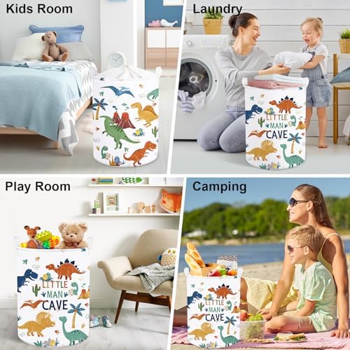 Clastyle Large Boho Dinosaur Pterosaur Boy Book Toy Storage Basket Dino Palm - Image 7