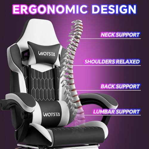 Gaming Chair with Footrest, High Back Gaming Chairs PVC Leather Ergonomic Gamer - Image 5