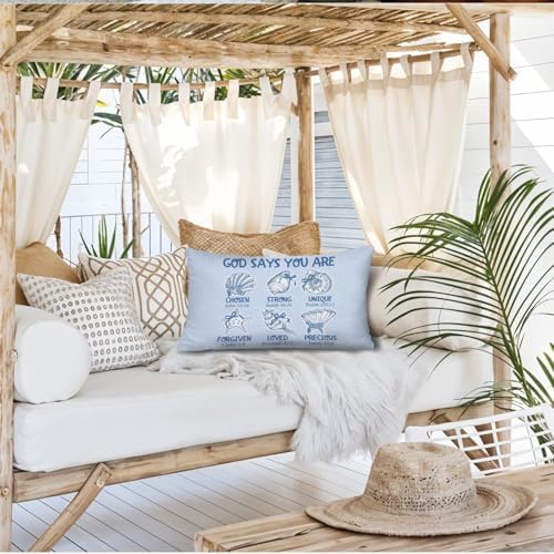 Blue Coastal Beach Christian 12x20 Pillow Cover, Preppy Beach Room Decor - Image 6