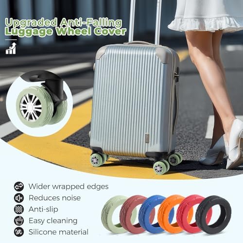 8Pcs Upgrade Luggage Wheel Covers, Travel Accessories - Image 2