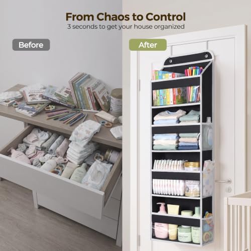 LAMU Over the Door Organizer, Large Capacity Behind the Door Storage - Image 4