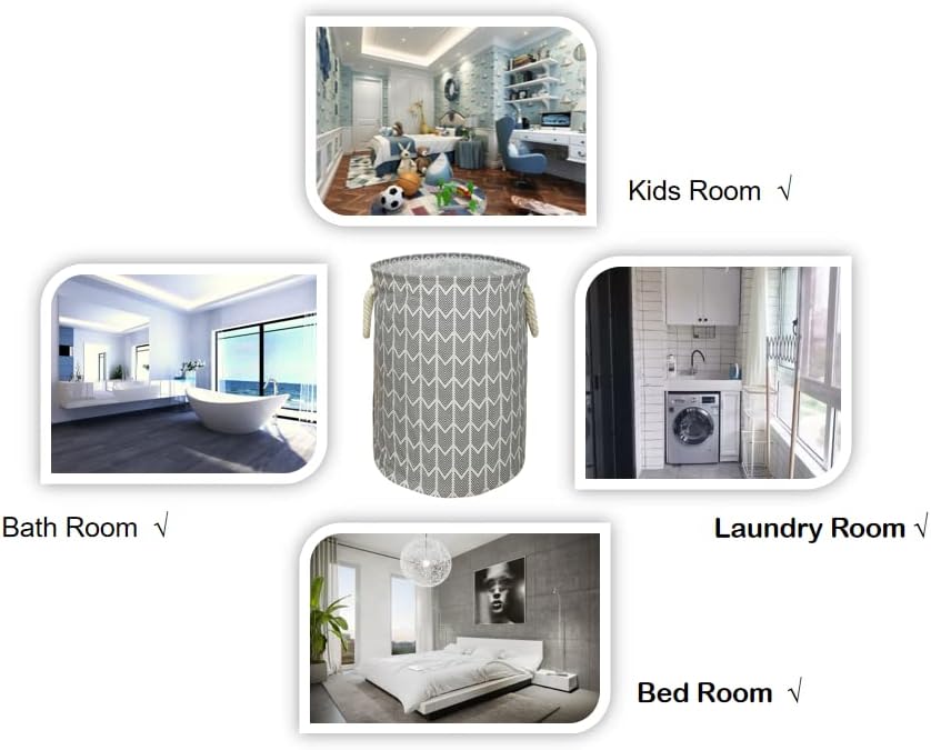 Round Laundry Basket Storage Bins Nursery Hamper Gift Baskets - Image 3