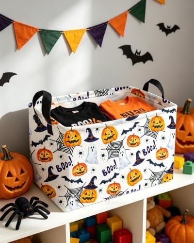 Essme Rectangular Halloween Basket, Ghost Storage Bins Organizer - Image 5