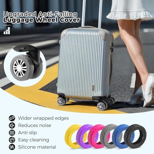 8Pcs Upgrade Luggage Wheel Covers, Travel Accessories - Image 2