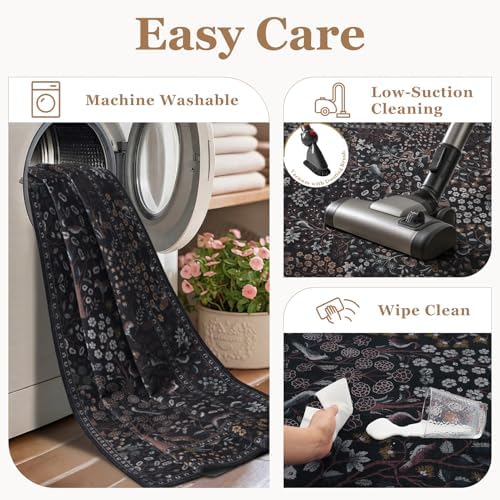 Tree of Life 2.6x8 Runner Rug for Hallways Non Slip, Low Pile Thin Washable - Image 6