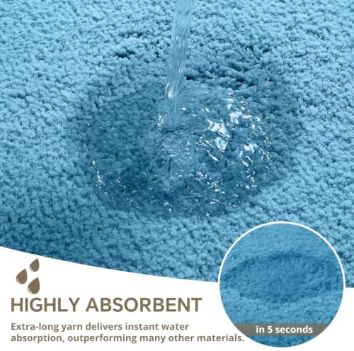 Polyester Bathroom Rug 40"x60" Blue, Large Soft Shaggy Bath Mat - Image 5