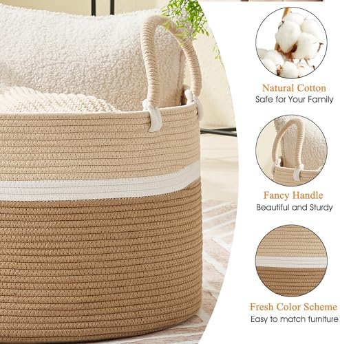 KAKAMAY Large Blanket Basket - Image 2