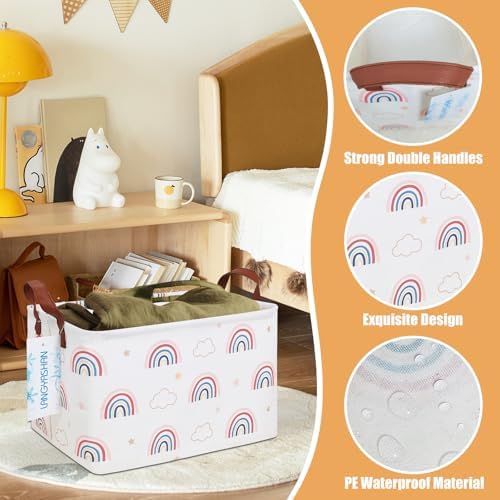 Rectangular Collapsible Cloud Rainbow Storage Basket Nursery Organizer - Image 3