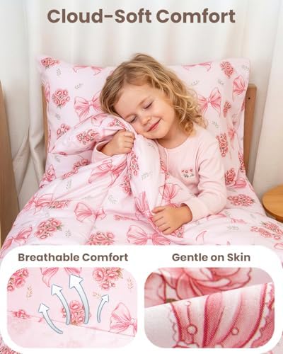 TinyPalsa 4-Piece Toddler Bedding Set, Toddler Bed Comforter Set - Image 2