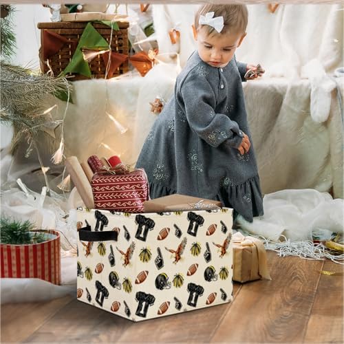 Football Boys Storage Bins, Football Lovers Players Fans Gifts Collapsible - Image 3