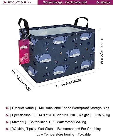 Rectangular Whale Storage Basket - Image 2