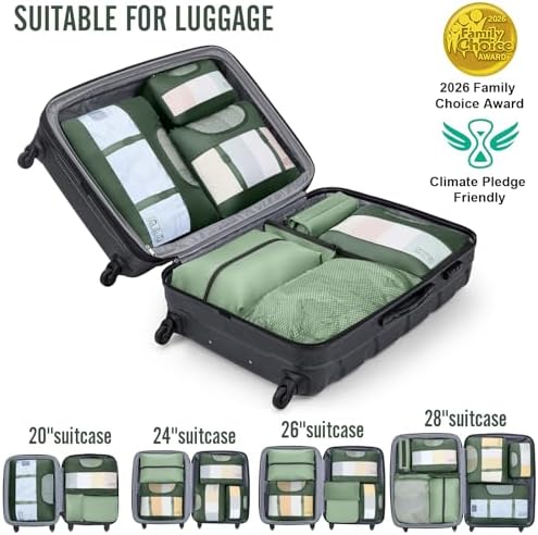 Veken 8 Set Packing Cubes for Travel Essentials, Anti-Wrinkle Buckled Suitcase - Image 5