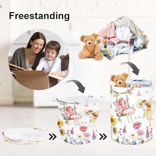 Clastyle Lovely Princess Laundry Basket Kids Clothes Book Storage Basket Gift - Image 3