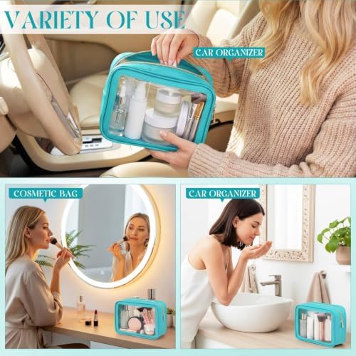 Hsei 6 Pcs Clear Makeup Bags Diaper Bag Organizer Travel Toiletry Bags - Image 6