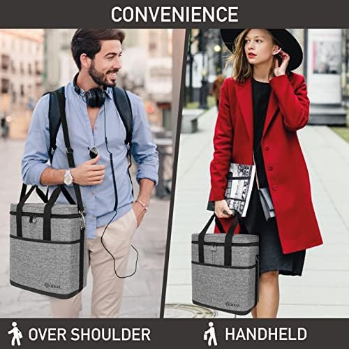 opux Insulated Wine Cooler Bag, Leakproof 6 Bottle Wine Tote Carrier - Image 6