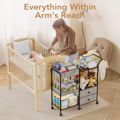 BBLIKE Diaper Caddy Organizer, Baby Storage Cart - Image 3