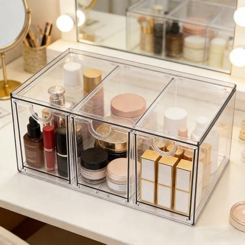 Prsildan Acrylic Makeup Organizer Stackable Storage Drawers - Image 2