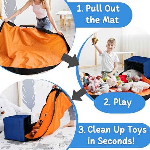 XL Toy Storage Organizer with Play Mat - Image 3