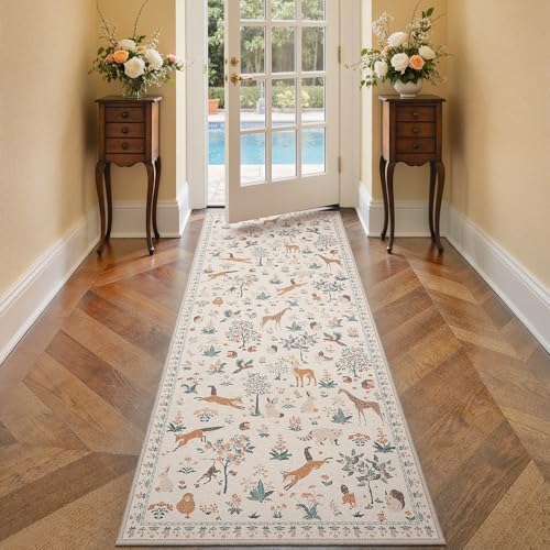 BESBLEE 2X10 Washable Kitchen Runner Rug, Animal Non Slip - Image 3