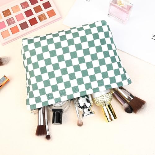 SOIDRAM 2 Pcs Checkered Makeup Bag Large Cosmetic Bag Toiletry Bag Makeup Pouch - Image 7