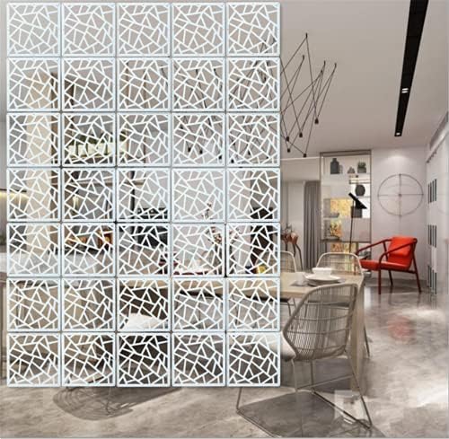 White Hanging Room Divider, 12 Pieces Wood-Plastic DIY Panel Screens Partition - Image 2