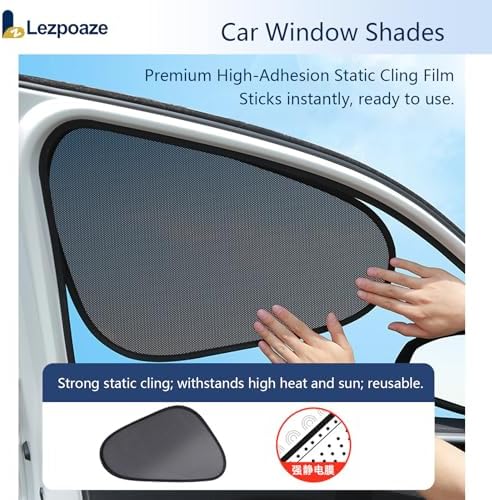 2-Pack Car Window Shades | Mesh Static adsorption Side Window Anti-UV Sunshade - Image 4
