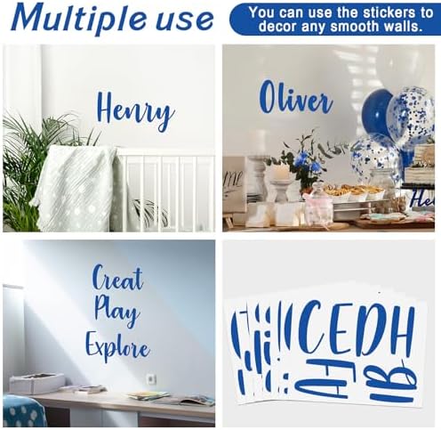 Boao Personalized Name Letter Wall Decal.Bold Handwritten, Dark Blue - Image 6