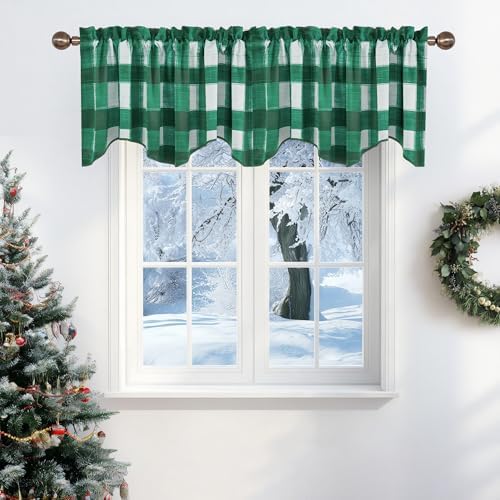 NICETOWN Christmas Plaid Valances by NICETOWN