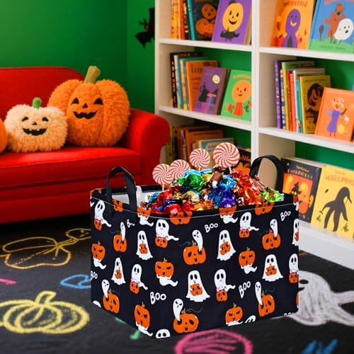 Pumpkin Pattern Storage Basket Gift Shelf Basket Storage Bin, Nursery Basket - Image 4