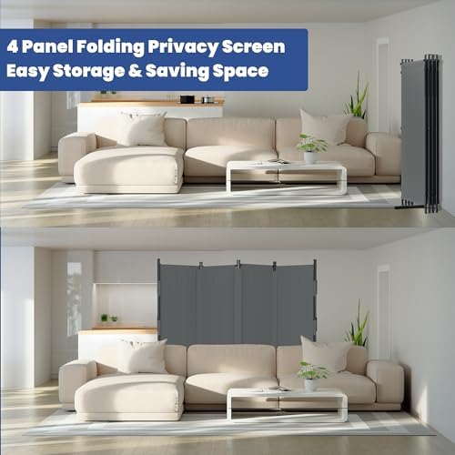 Room Divider 4 Panel Folding Screen 6ft Portable Wall Partition Room Divider - Image 4