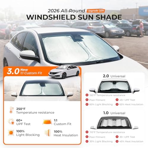 DooGooCoo Windshield Sun Shade for Toyota Corolla 2020-2025 2026 Sunshade for - Image 2