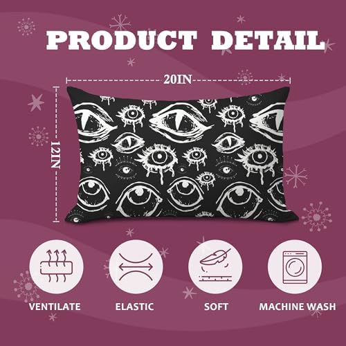 Mystical Gothic Evil Eye Halloween 12x20 Pillow Cover, Dark Academia Decor - Image 2