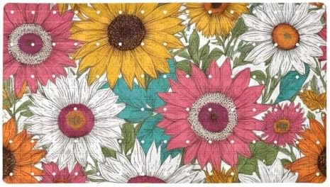 Shower Mat Non Slip, Colorful Daisies Anti Slip Bath Mat by Anna+Cowper