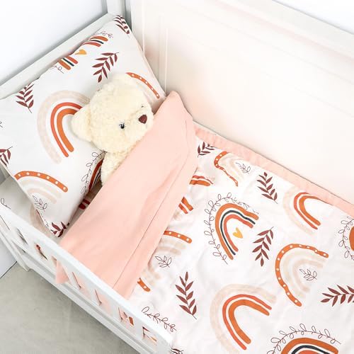Pea Pod Muslin Toddler Bedding Set Rainbow 3-Piece - Image 7