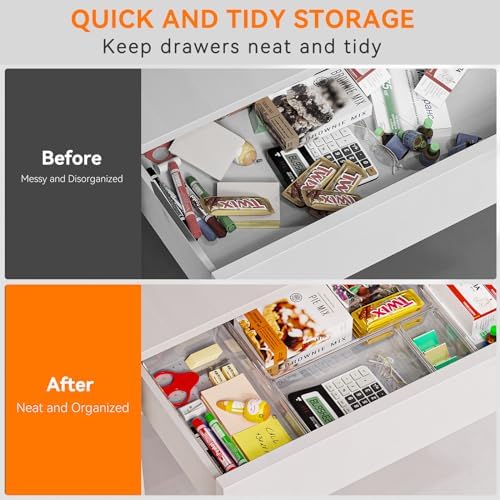 Criusia 36 Pack Large Clear Plastic Drawer Organizer Bins - Image 5