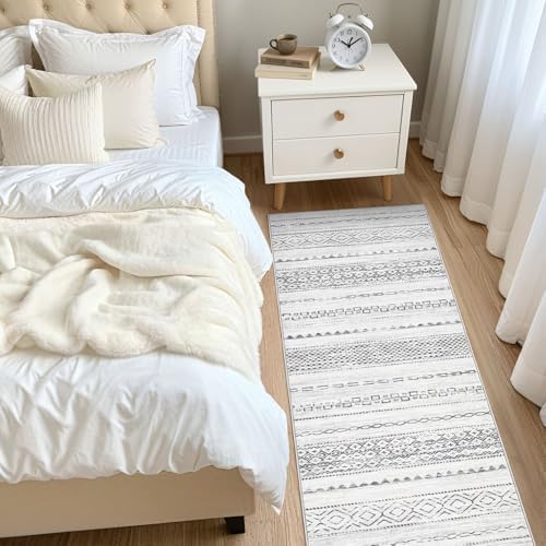 Nakagishi Boho 2x6 Runner Rug Machine Washable Rugs Non Slip Gray - Image 7