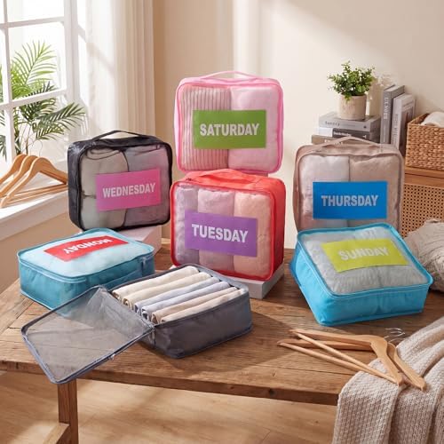 Woanger 14 Pcs Packing Cubes for Travel Days of Week Packing Cubes - Image 4