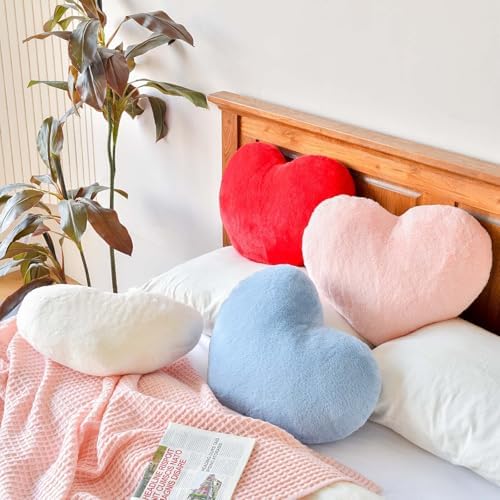 XVTRU Ivory Heart Pillows, Cute Heart Decorative Pillow, Heart Shaped Throw - Image 4