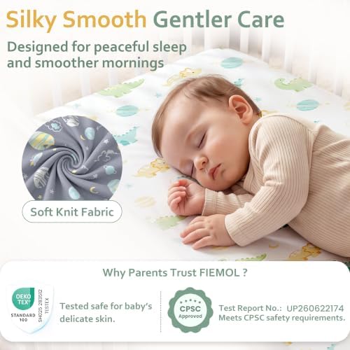 Baby Bedside Bassinet Sheets Fitted, 33”x20” Compatible - Image 5