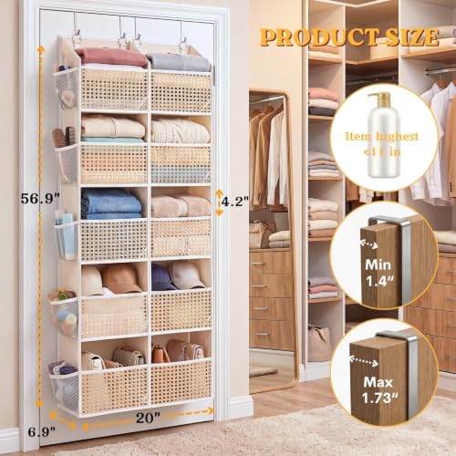 Over The Door Organizer 5 Tiers, Extra Large Behind Door Storage of 10 - Image 5